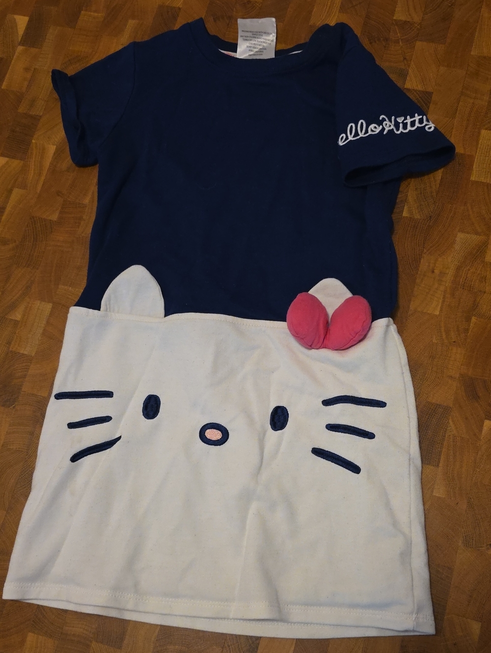 Hello Kitty Navy, White and Pink Girls' Short Sleeve Dress